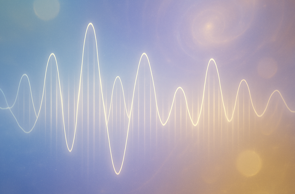 Abstract representation of Solfeggio Frequencies with sound waves